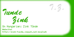 tunde zink business card